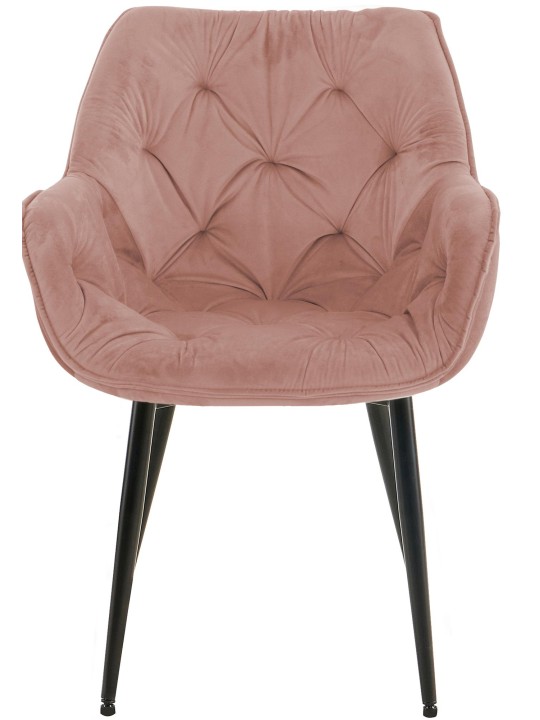 Conjunto de 2 sillas Tanna terciopelo, rosa
