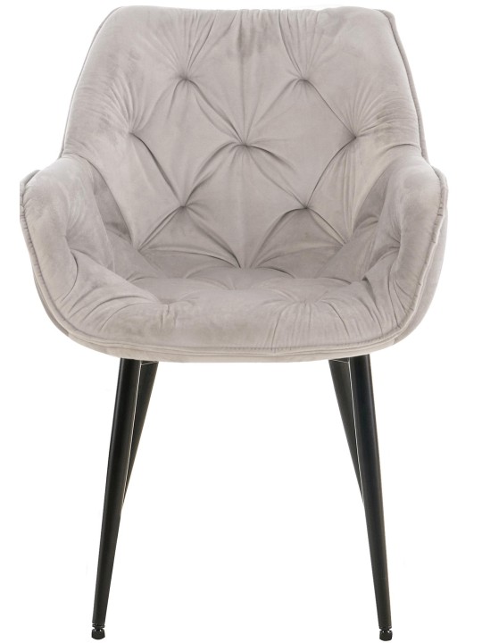 Conjunto de 4 sillas Tanna terciopelo, gris Conjunto de 4 sillas Tanna terciopelo, gris