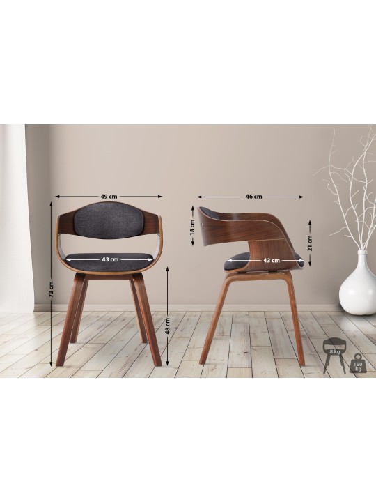 Silla de visita tela Kingston, nogal/gris claro Silla de visita tela Kingston, nogal/gris claro