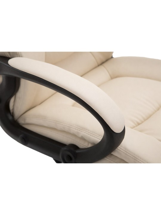 Silla de oficina XL Sparta piel sintética, crema