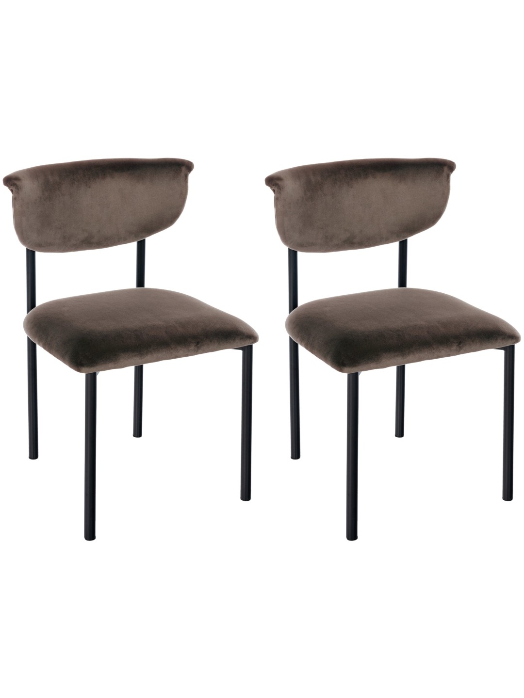 Juego de 2 sillas de visita Gambell terciopelo, marrón