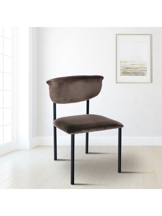 Juego de 2 sillas de visita Gambell terciopelo, marrón