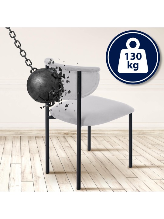 Juego de 2 sillas de visita Gambell terciopelo, gris