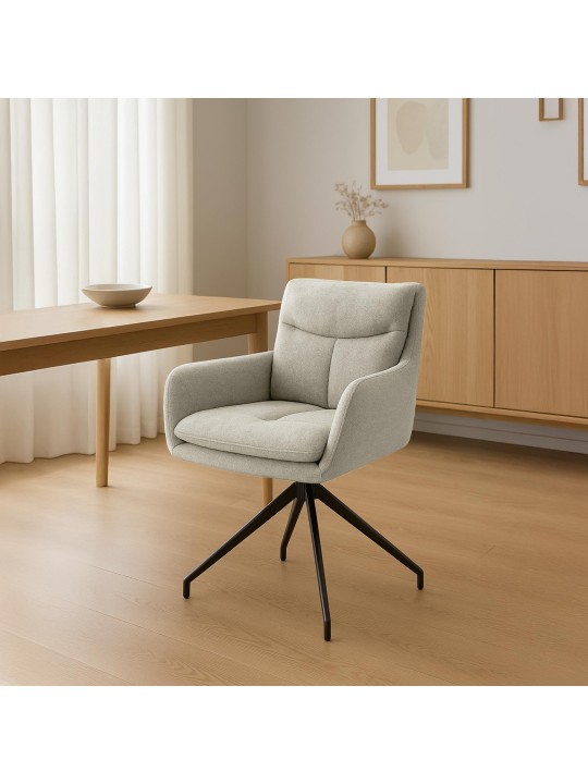 Silla de comedor Somers tela, crema Silla de comedor Somers tela, crema