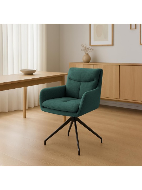 Silla de comedor Somers tela, verde