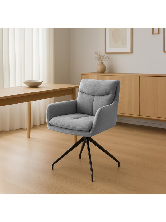 Silla de comedor Somers tela, gris claro Silla de comedor Somers tela, gris claro