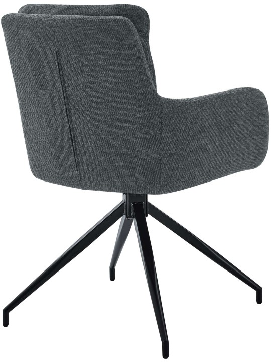 Silla de comedor Somers tela, gris oscuro