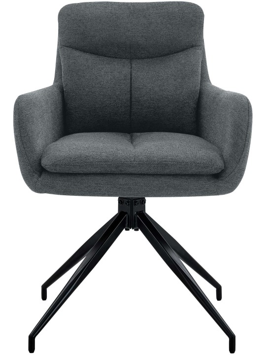 Juego de 2 sillas de comedor tela Somers, gris oscuro Juego de 2 sillas de comedor tela Somers, gris oscuro