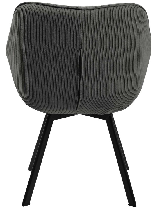 Silla de comedor Jordi Cord, gris oscuro