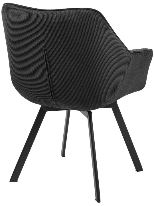 Silla de comedor Jordi Cord, negro
