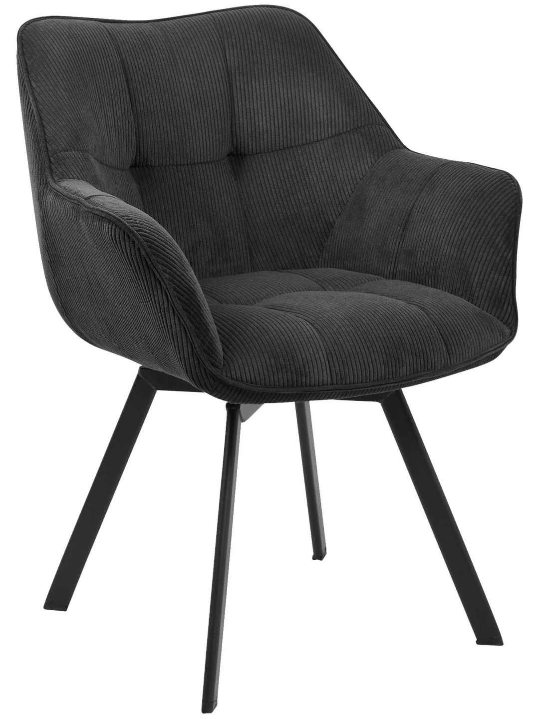 Silla de comedor Jordi Cord, negro