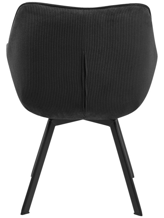 Silla de comedor Jordi Cord, negro