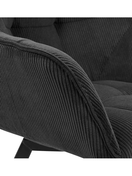 Silla de comedor Jordi Cord, negro