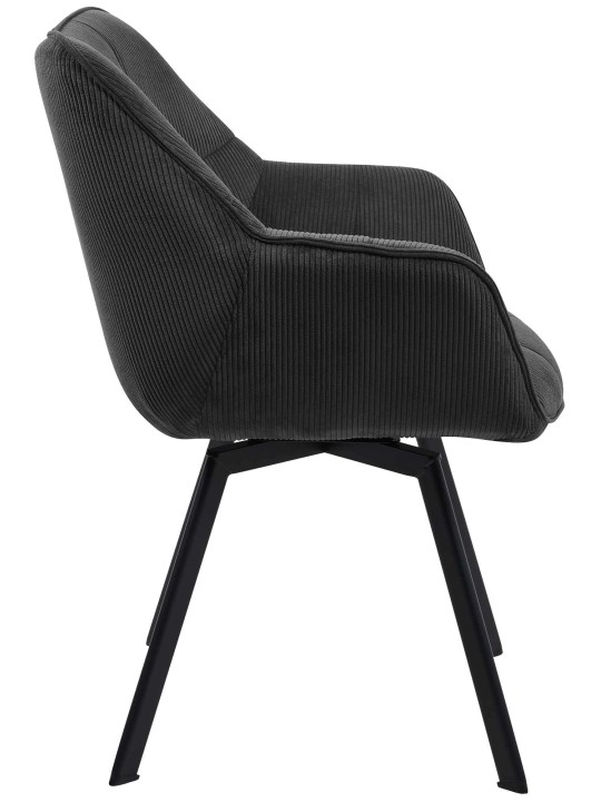 Silla de comedor Jordi Cord, negro