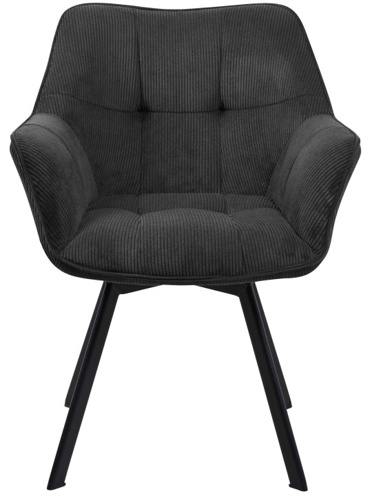 Silla de comedor Jordi Cord, negro