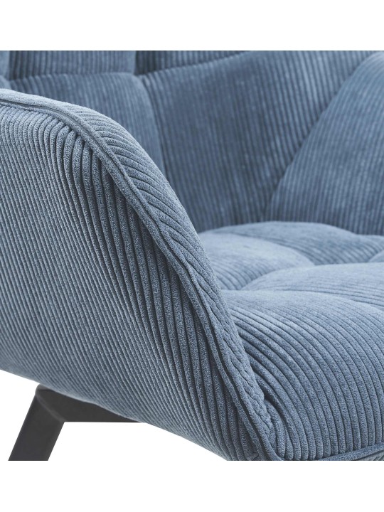 Silla de comedor Jordi Cord, azul