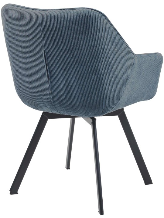 Silla de comedor Jordi Cord, azul