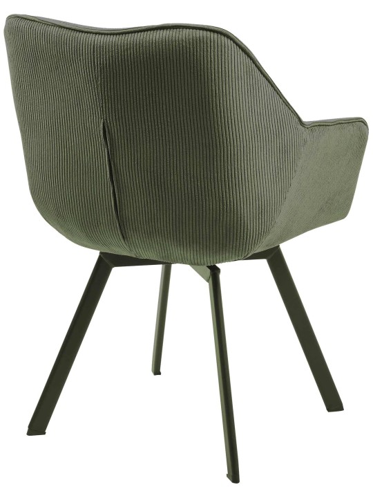 Silla de comedor Jordi Cord, verde