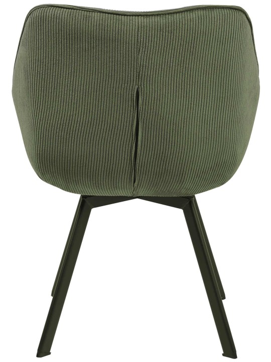 Silla de comedor Jordi Cord, verde