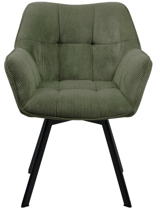 Silla de comedor Jordi Cord, verde