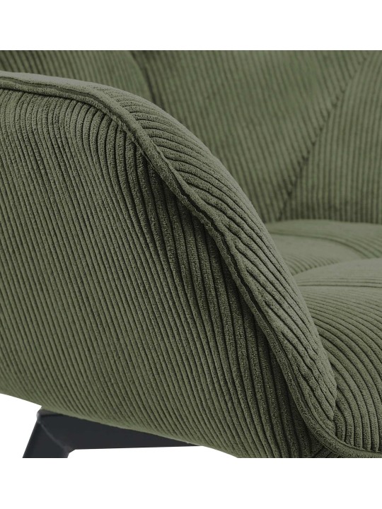 Silla de comedor Jordi Cord, verde