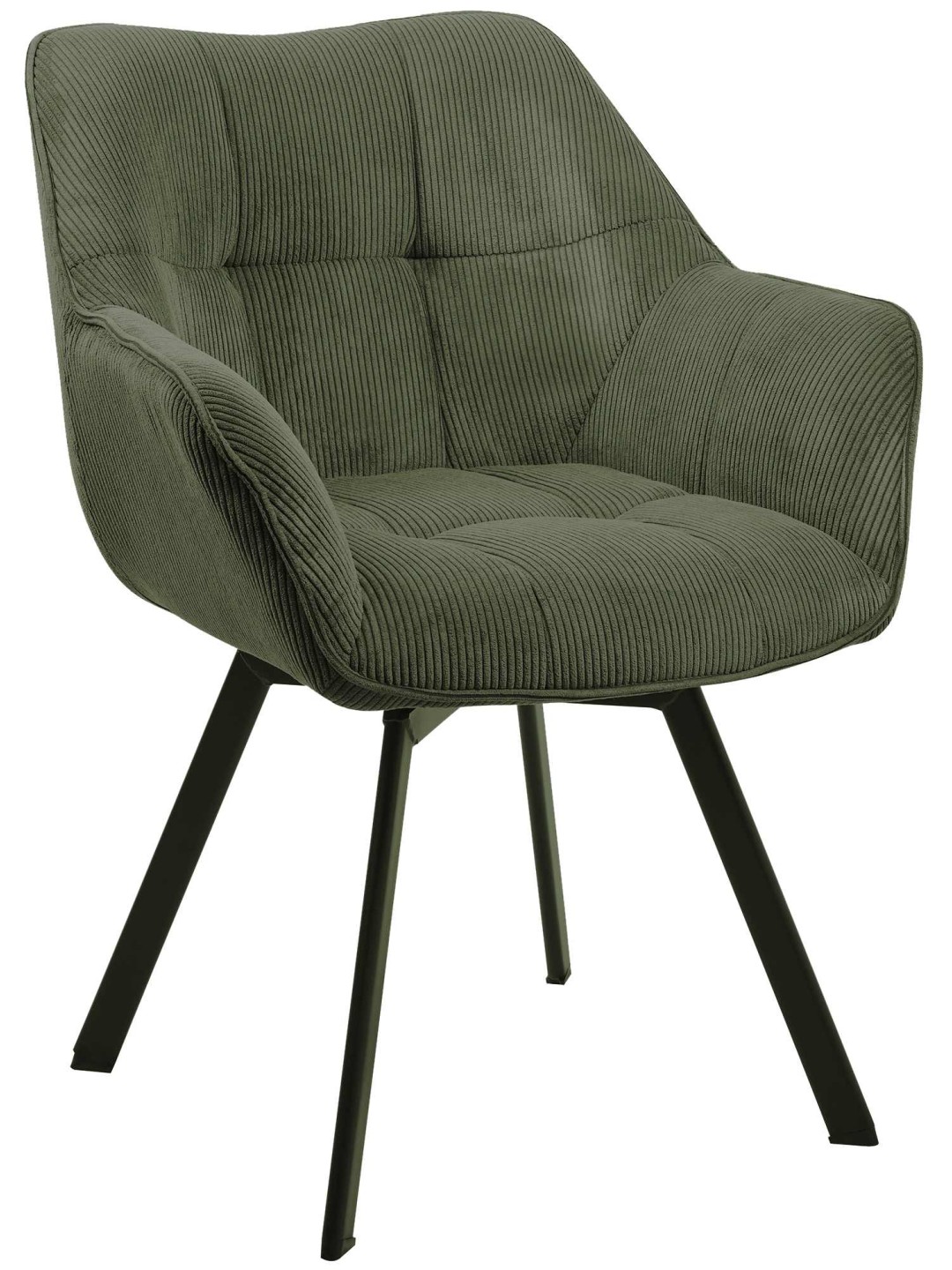 Silla de comedor Jordi Cord, verde