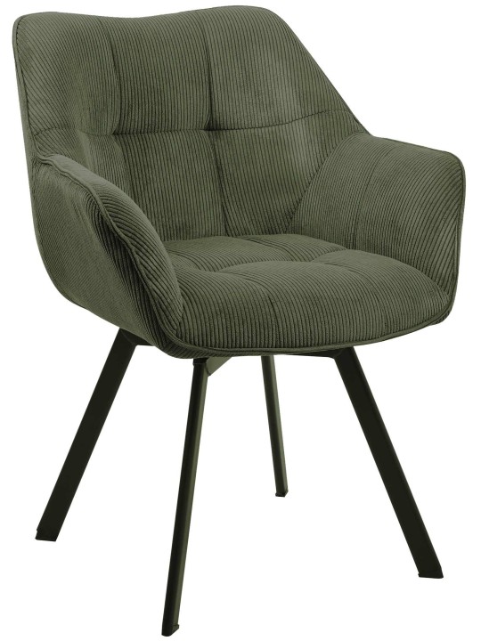 Silla de comedor Jordi Cord, verde