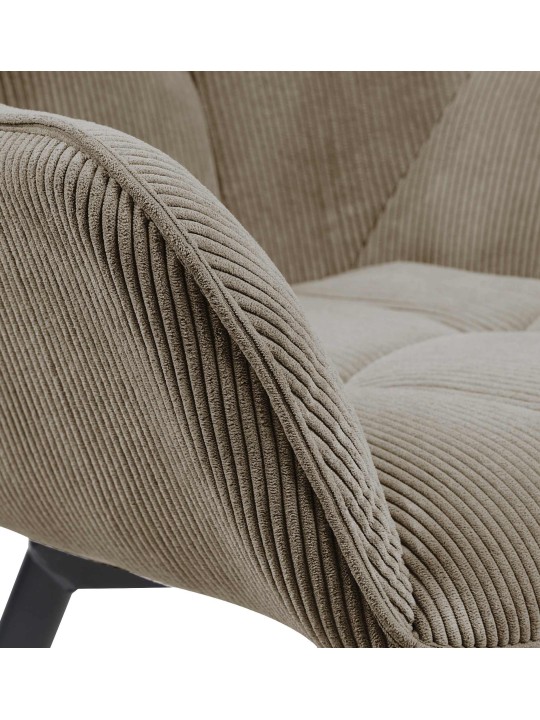 Silla de comedor Jordi Cord, marrón