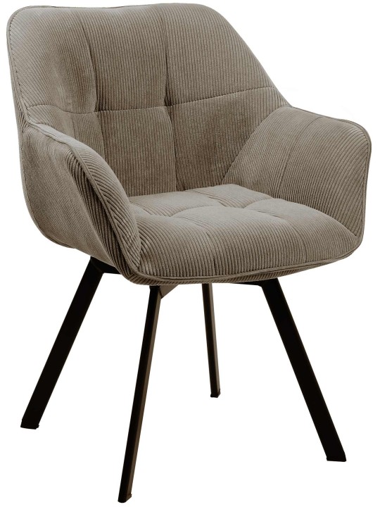 Silla de comedor Jordi Cord, marrón