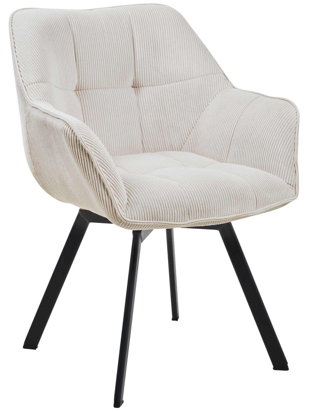 Silla de comedor Jordi Cord, crema