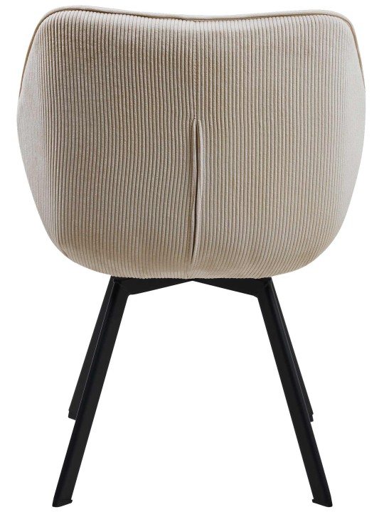 Silla de comedor Jordi Cord, crema
