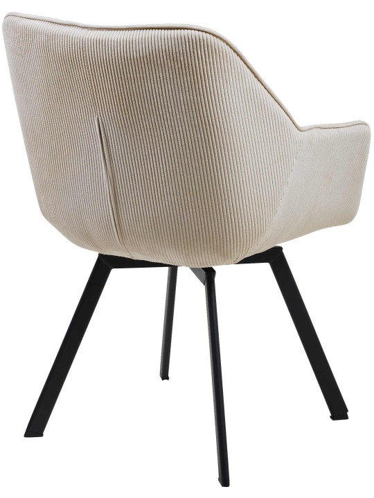 Silla de comedor Jordi Cord, crema