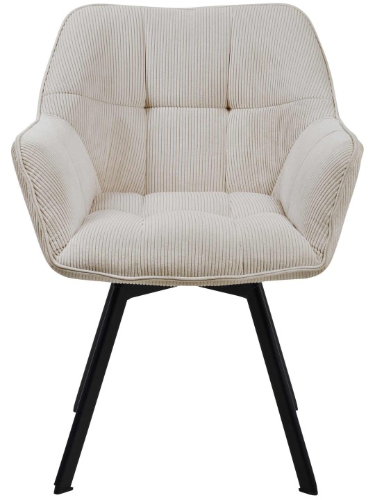 Silla de comedor Jordi Cord, crema
