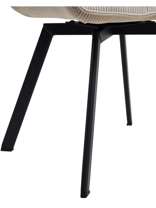Silla de comedor Jordi Cord, crema