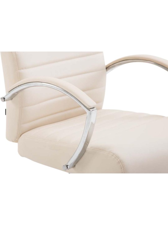 Silla de oficina Valais piel sintética, crema