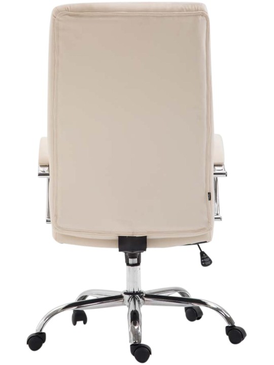 Silla de oficina Valais piel sintética, crema