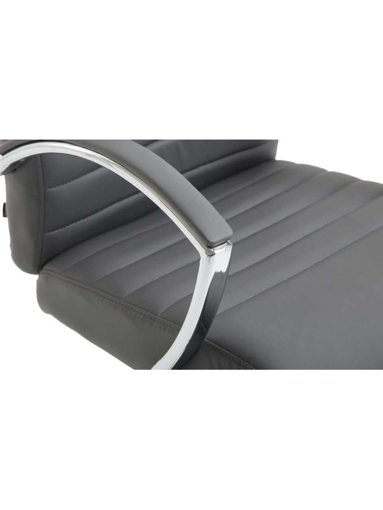 Silla de oficina Valais piel sintética, gris