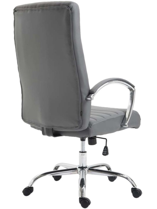 Silla de oficina Valais piel sintética, gris