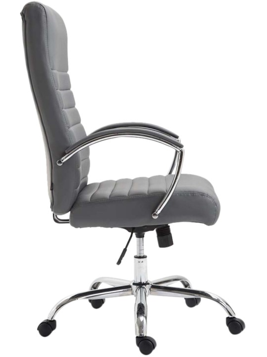 Silla de oficina Valais piel sintética, gris