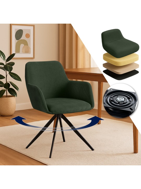Silla de comedor Olema Cord, verde