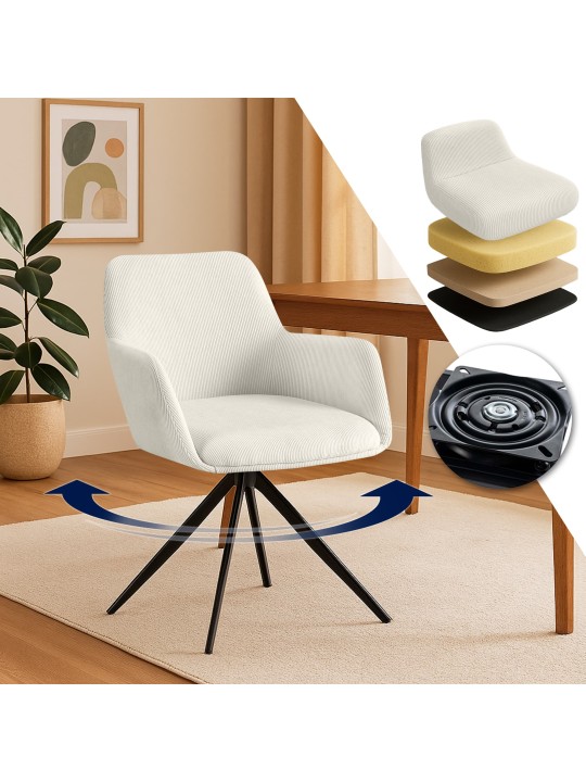 Silla de comedor Olema Cord, crema Silla de comedor Olema Cord, crema