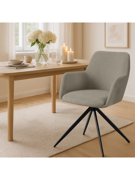Silla de comedor Olema Cord, taupe