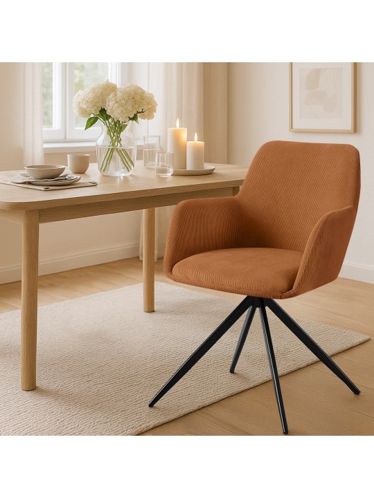 Silla de comedor Olema Cord, naranja Silla de comedor Olema Cord, naranja