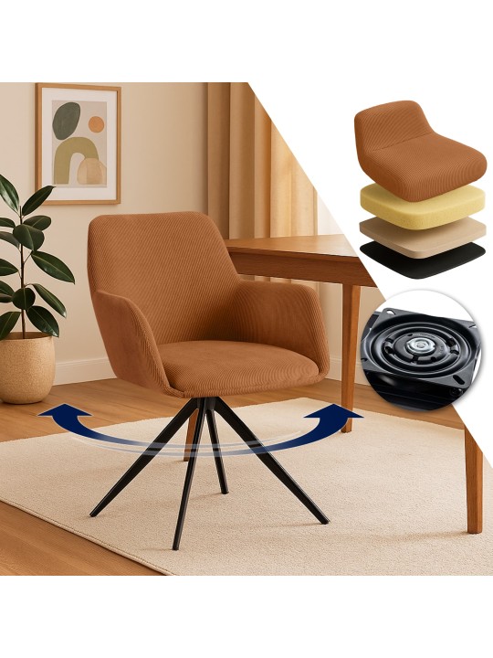 Silla de comedor Olema Cord, naranja Silla de comedor Olema Cord, naranja