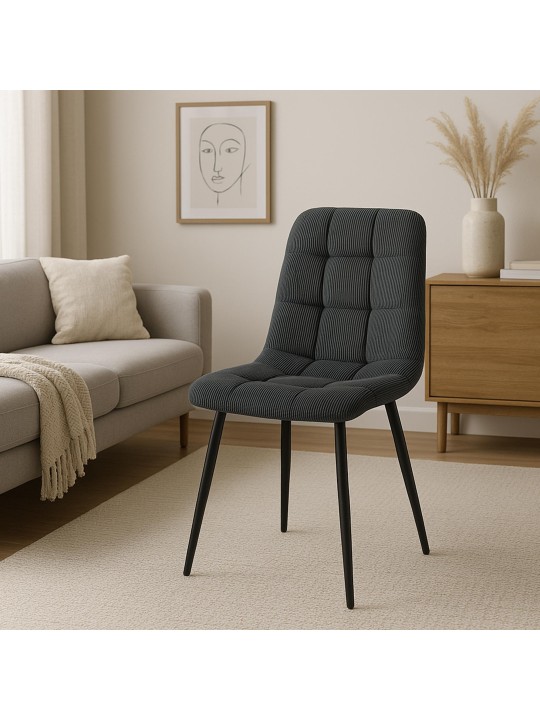 Juego de 4 sillas de comedor Tilde Cordón, negro