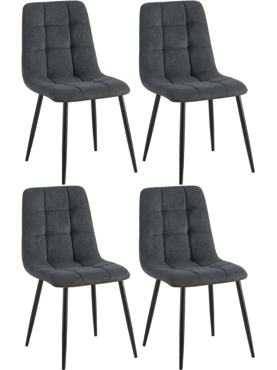 Juego de 4 sillas de comedor Tilde Cordón, negro