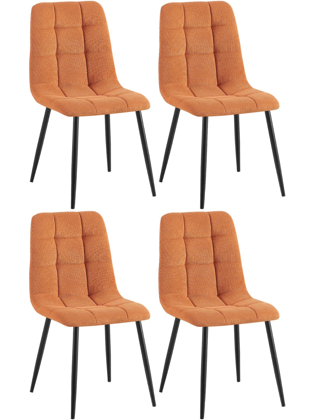 Juego de 4 sillas de comedor Tilde Cordón, naranja