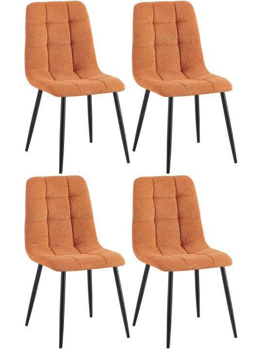Juego de 4 sillas de comedor Tilde Cordón, naranja