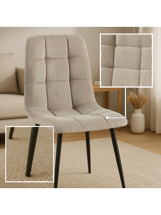 Juego de 4 sillas de comedor Tilde Cordón, taupe