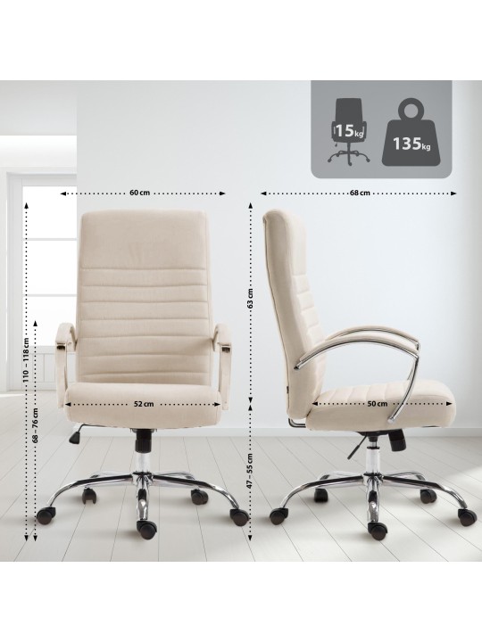 Silla de oficina tela Valais, crema